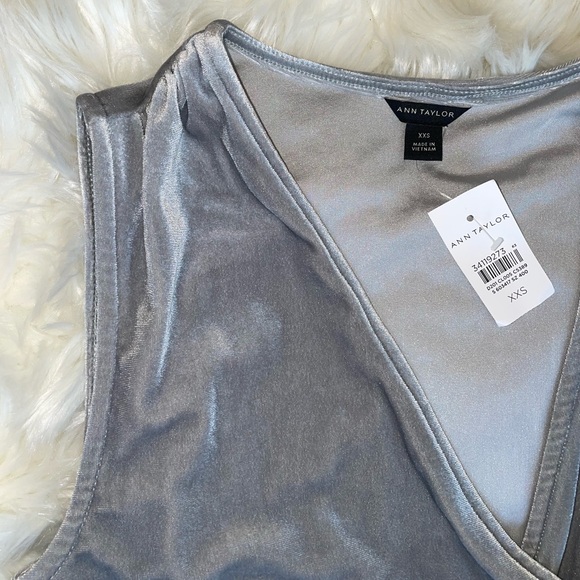 Ann Taylor Velvet Wrap Shell Top - Picture 4 of 9